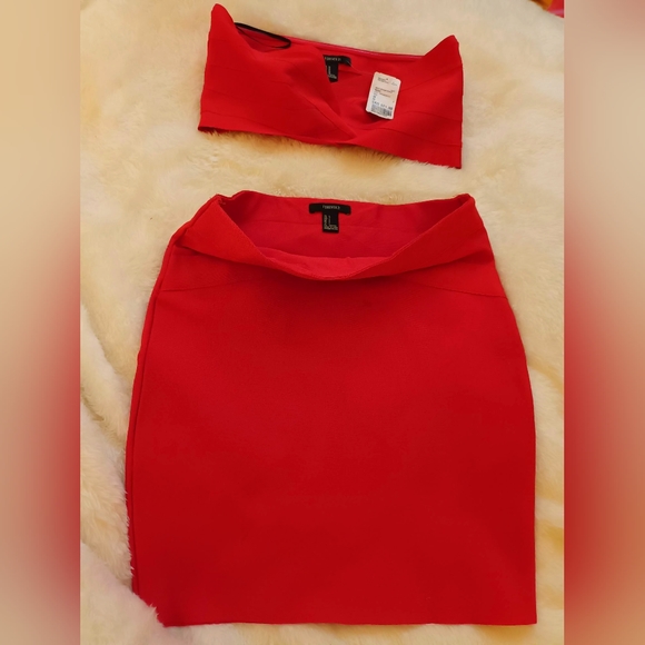 Forever 21 Red Bandage skirt and top - Picture 5 of 8